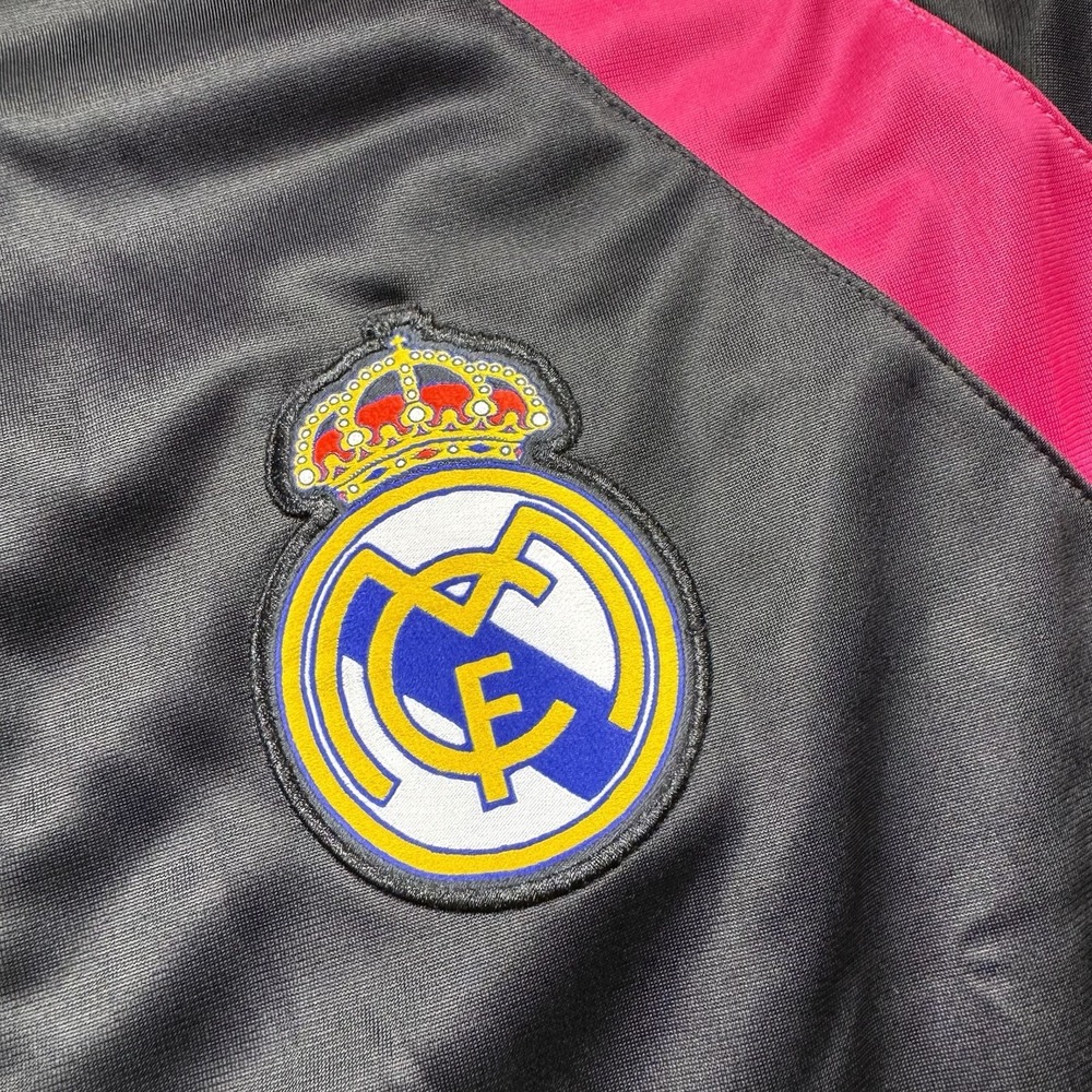Real Madrid Jacket‎ Mens XL Black Pink Track Full Zip Embroidered Shimmer Y2K - Picture 4 of 8